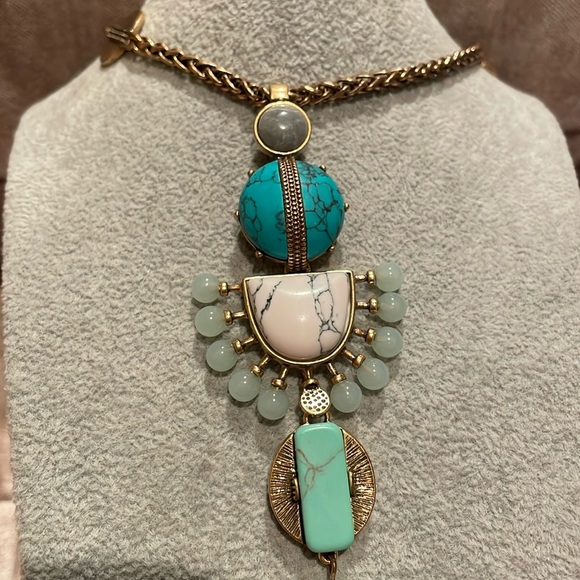 Stella & Dot Turquoise Tassel 4 ways to wear Necklace - Picture 1 of 11